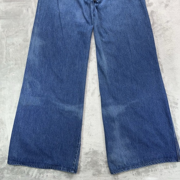 Vintage LEVI'S Cinch Back Jeans Womens 9 Blue Wide Leg Bell Bottom 70s High Rise - Picture 9 of 16